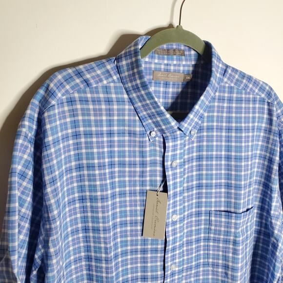 Daniel Cremieux Signature Collection Blue plaid shirt Size XXL NWT - Picture 2 of 9